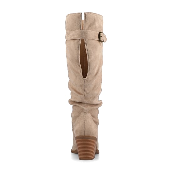 Journee Collection Womens Kaleah-Wc Wide Calf Stacked Heel Dress Boots Wide Width