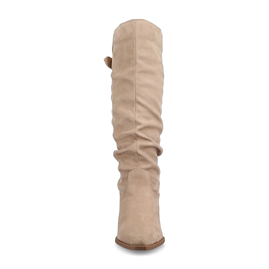 Journee Collection Womens Kaleah-Wc Wide Calf Stacked Heel Dress Boots Wide Width