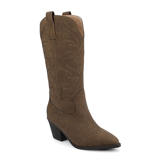 Journee Collection Womens Chantry Stacked Heel Dress Boots