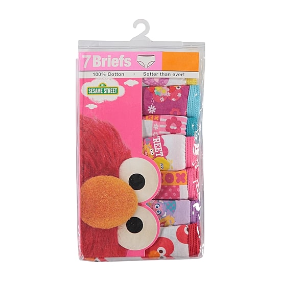 Toddler Girls Sesame Street 7 Pack Brief Panty Tgup4362