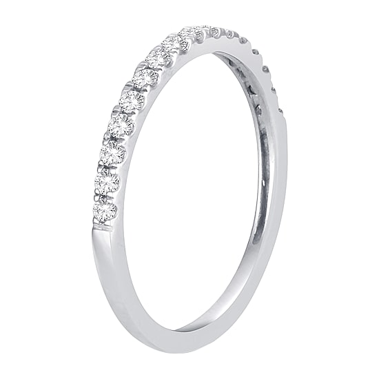Womens 1/4 CT. T.W. Natural White Diamond 10K Gold Wedding Band