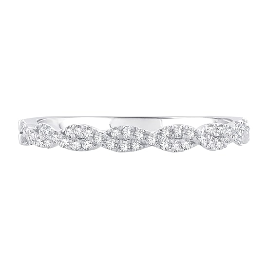 1/5 CT.T.W. Natural Diamond 10K or 14K White Gold Wedding Band