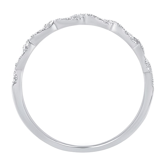 1/5 CT.T.W. Natural Diamond 10K or 14K White Gold Wedding Band