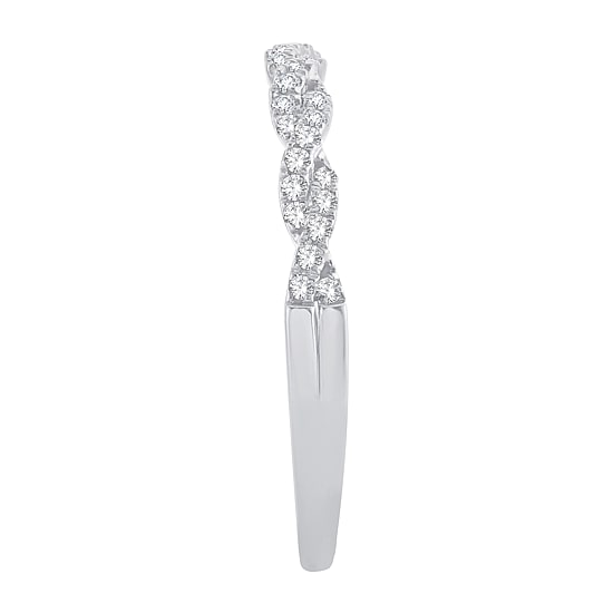 1/5 CT.T.W. Natural Diamond 10K or 14K White Gold Wedding Band