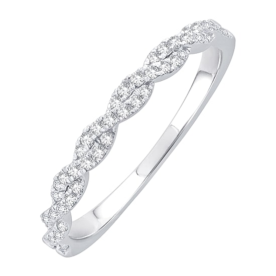 1/5 CT.T.W. Natural Diamond 10K or 14K White Gold Wedding Band