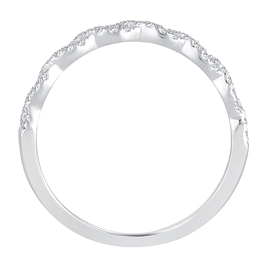Signature By Modern Bride Womens 1/5 CT. Natural White Diamond 10K Gold Wedding Band