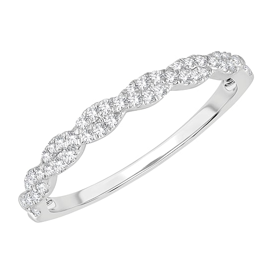 Signature By Modern Bride Womens 1/5 CT. Natural White Diamond 10K Gold Wedding Band