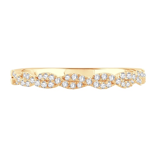 Womens 1/5 CT. Natural White Diamond 10K Gold Wedding Band