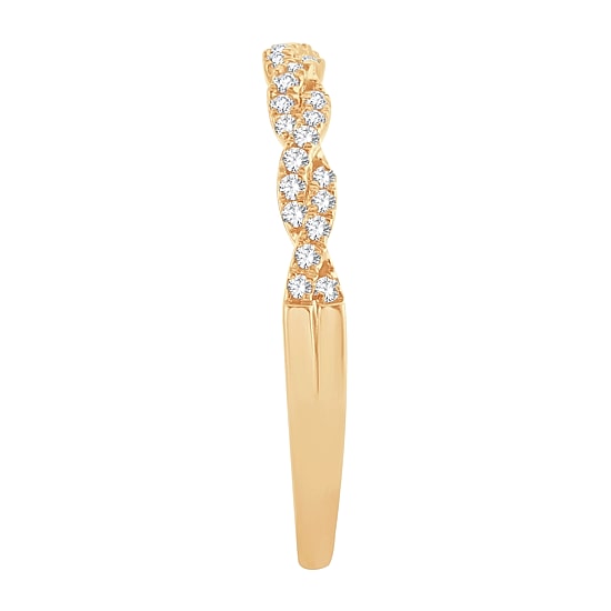 Womens 1/5 CT. Natural White Diamond 10K Gold Wedding Band