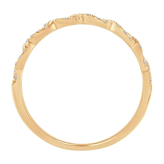 Womens 1/5 CT. Natural White Diamond 10K Gold Wedding Band