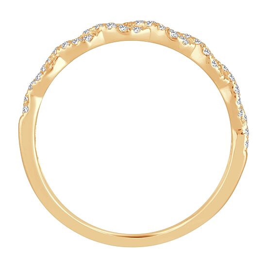 Womens 1/5 CT. Natural White Diamond 10K Gold Wedding Band