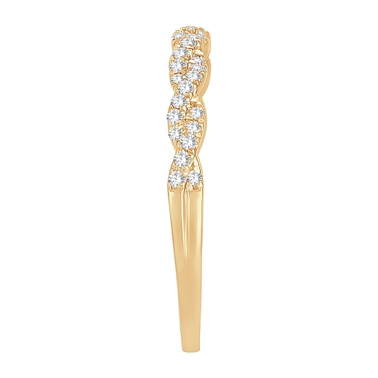 Womens 1/5 CT. Natural White Diamond 10K Gold Wedding Band