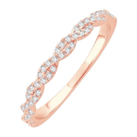 Womens 1/5 CT. Natural White Diamond 10K Gold Wedding Band