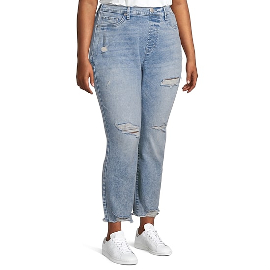 A.N.A Plus Womens High Rise Adaptive Slim Straight Leg Jean