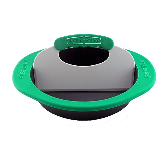 Perfect Slice 9" Round Cake Pan with Tool & Silicone Sleeve Set