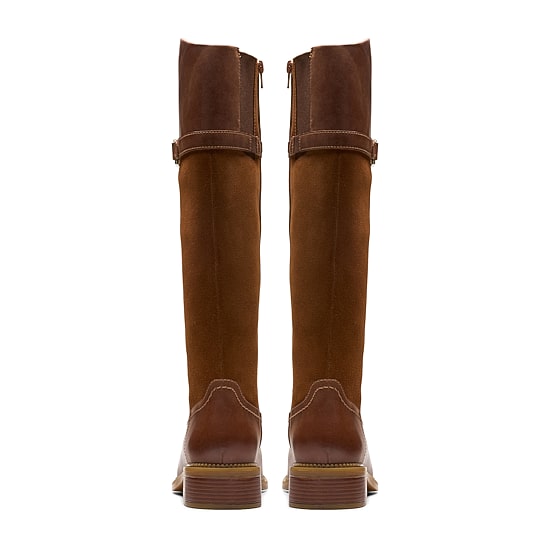 Clarks Womens Maye Carly Stacked Heel Riding Boots