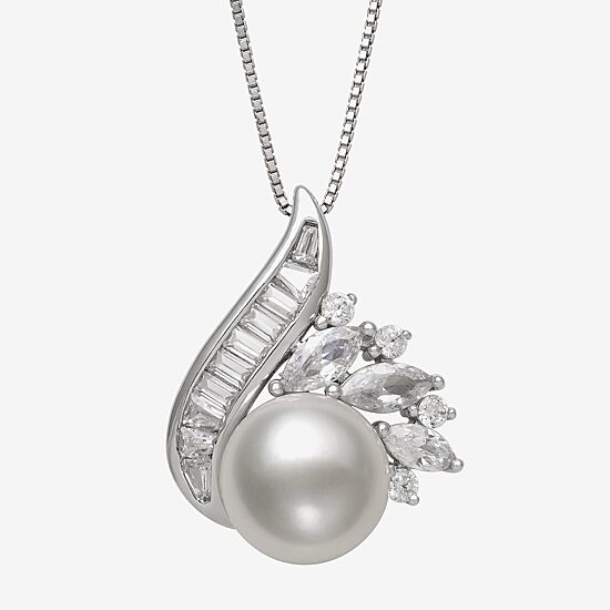 Womens White Cultured Freshwater Pearl Sterling Silver Marquise 2-pc. Jewelry Set