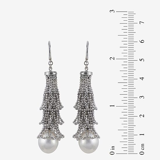 10-11Mm Cultured Freshwater Pearl Sterling Silver Earrings