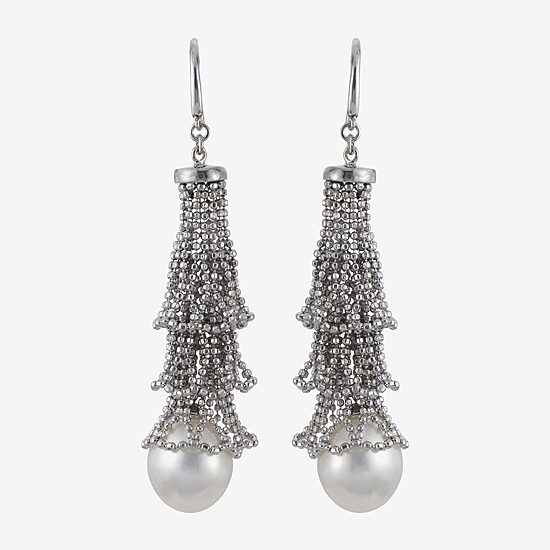 10-11Mm Cultured Freshwater Pearl Sterling Silver Earrings