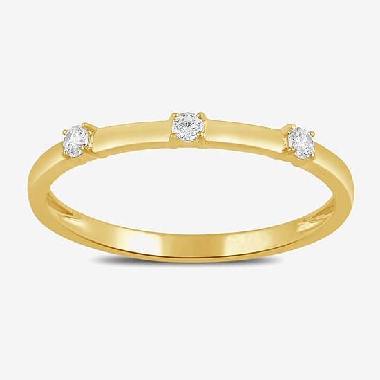 Womens Diamond Accent Lab Grown White Diamond Accent 10K Gold Delicate Cocktail Ring