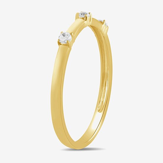 Womens Diamond Accent Lab Grown White Diamond Accent 10K Gold Delicate Cocktail Ring