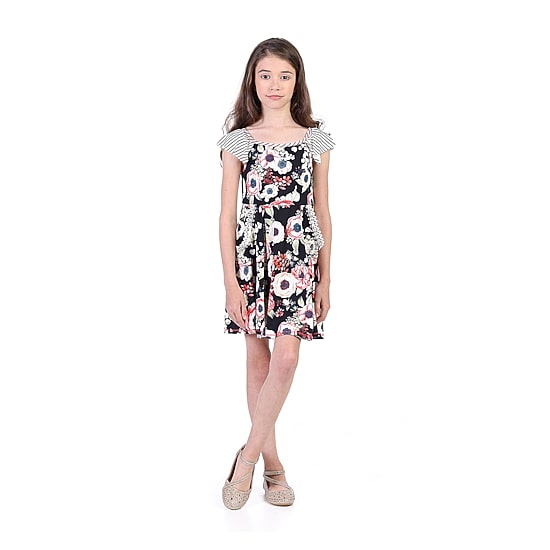 24sevenkid Big Kid Girls Short Sleeve Fit + Flare Dress