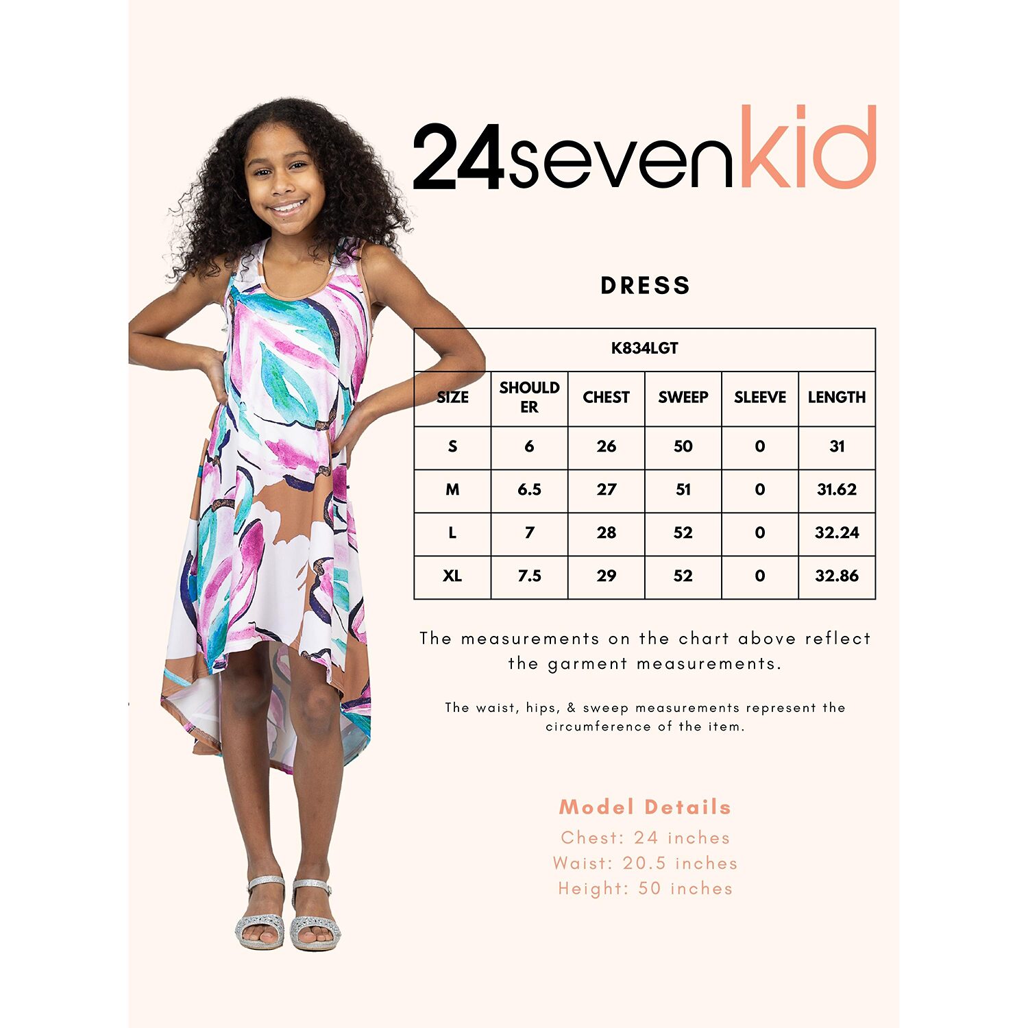 24sevenkid Big Kid Girls Sleeveless A-Line Dress