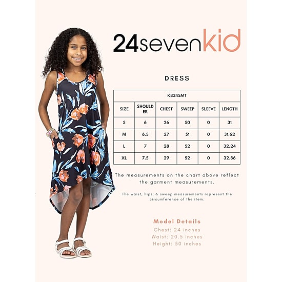 24sevenkid Big Kid Girls Sleeveless A-Line Dress