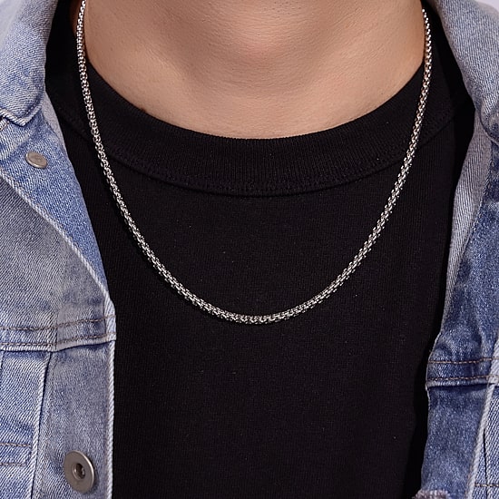 Mens Stainless Steel 18" 4mm Box Chain