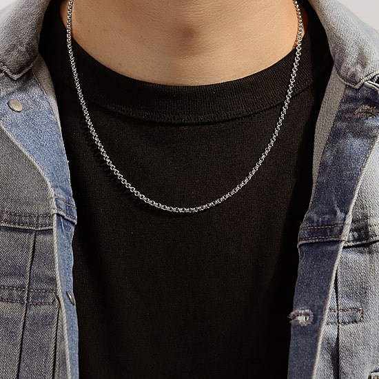 Mens Stainless Steel 18" 3mm Rolo Chain