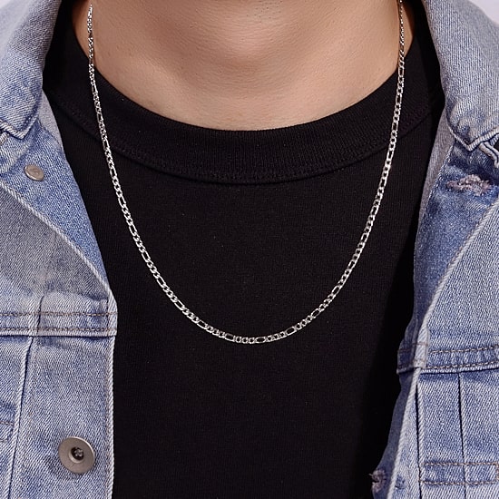 Mens Stainless Steel 24" 3mm Figaro Chain