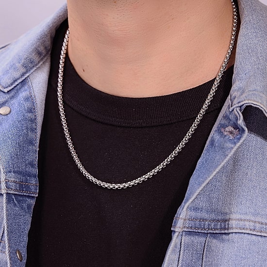 Mens 3.5mm Stainless Steel Box Chain