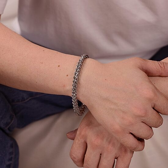 Mens Stainless Steel 9" 6mm Foxtail Bracelet