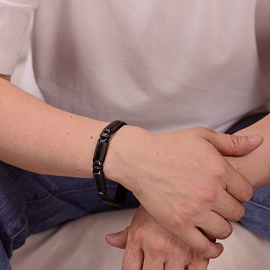 Mens Stainless Steel Solid 8 1/2 Inch Link Bracelet