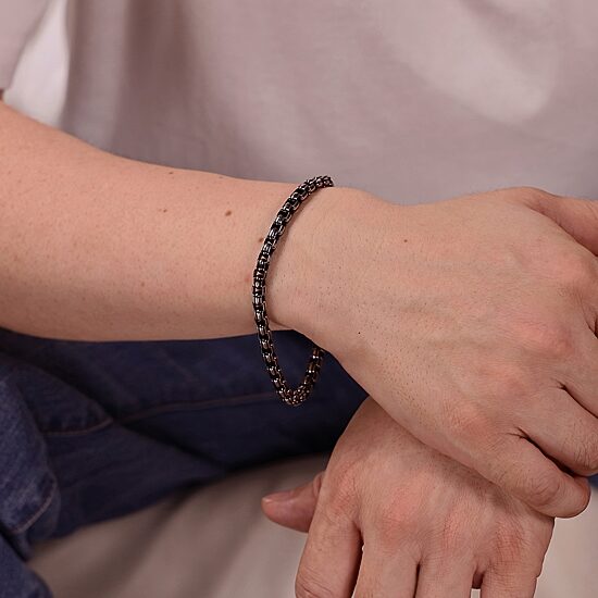 Mens Stainless Steel 9 Inch Solid Box Chain Bracelet