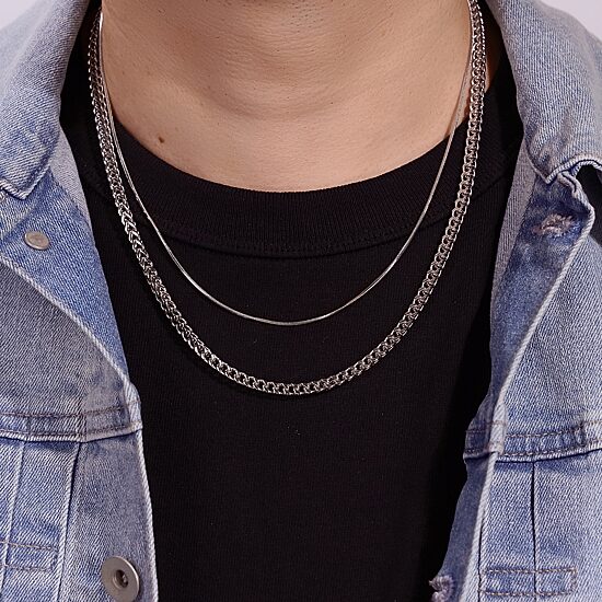 Mens Stainless Steel 22 Inch Wheat Chain Necklace