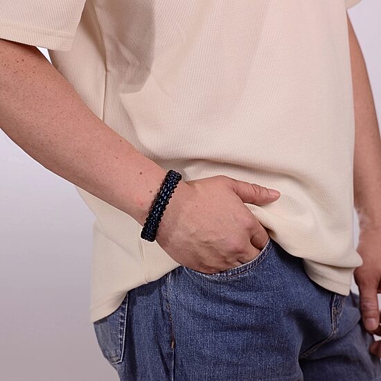 Mens Stainless Steel 8 1/2 Inch Solid Braid Chain Bracelet