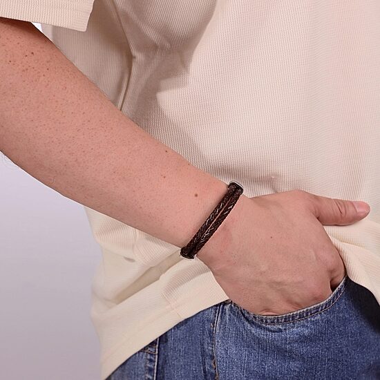 Mens Stainless Steel Wrap Bracelet