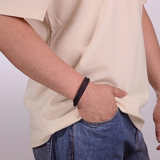 Mens Stainless Steel Wrap Bracelet