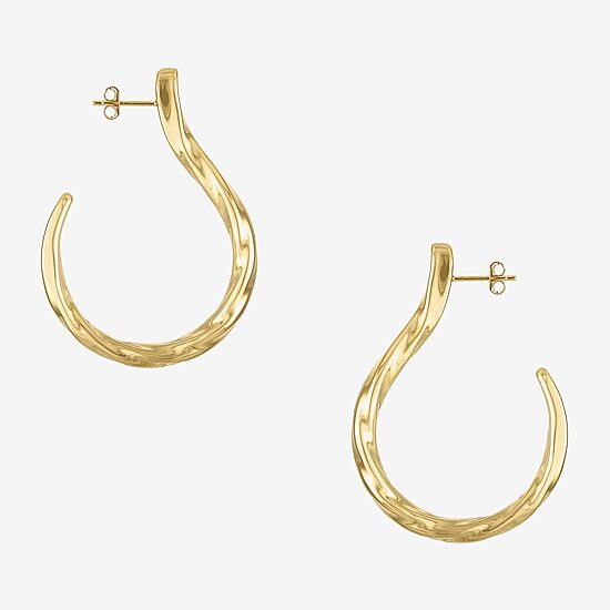 Womens 14K Gold Over Silver 50mm Hoop Earrings