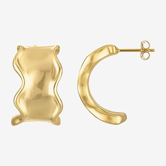 Womens 14K Gold Over Silver 25mm Hoop Earrings