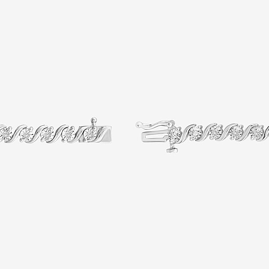 (I / I1) Womens 1/2 CT. T.W. Lab Grown White Diamond Sterling Silver 7.25 Inch Tennis Bracelet