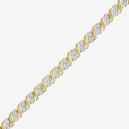 (I / I1-I2) Womens 1 CT. T.W. Lab Grown White Diamond Sterling Silver 7.25 Inch Tennis Bracelet