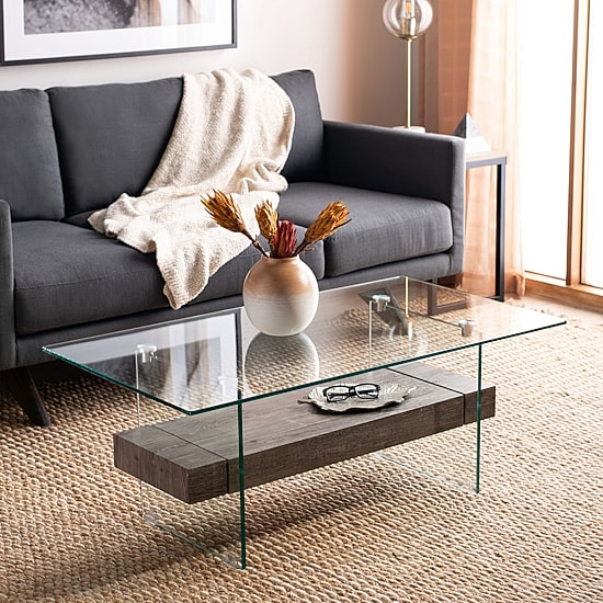 Safavieh Kayley Storage Glass Coffee Table