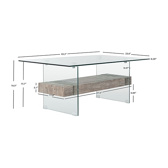 Safavieh Kayley Storage Glass Coffee Table