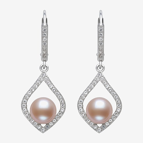 Cultured Freshwater Pearl Sterling Silver Drop Earrings