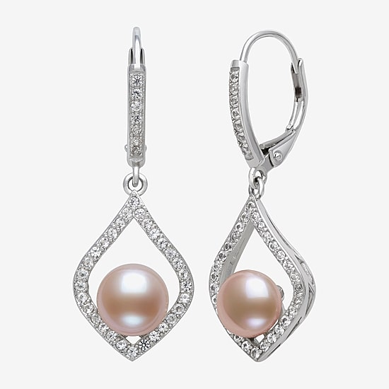 Cultured Freshwater Pearl Sterling Silver Drop Earrings