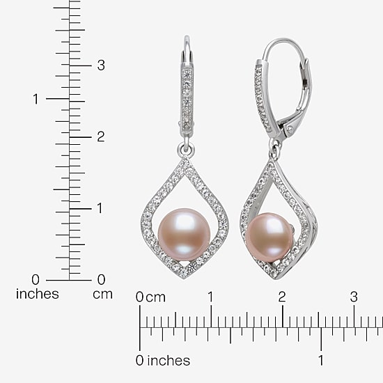 Cultured Freshwater Pearl Sterling Silver Drop Earrings