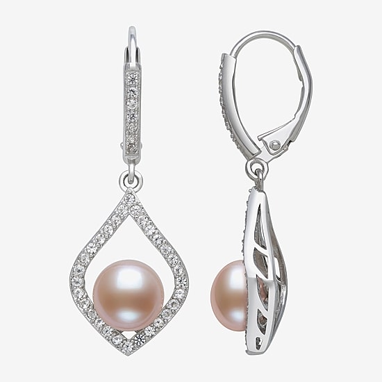 Cultured Freshwater Pearl Sterling Silver Drop Earrings