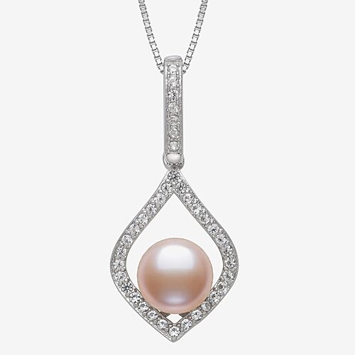 Cultured Freshwater Pearl Sterling Silver 18 Inch Pendant Necklace, One Size, Pink